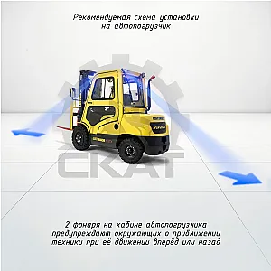 Сигнализация световая предупреждающая "Синяя стрелка" для автопогрузчиков