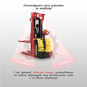 Сигнализация световая границ безопасности "Красная линия" для штабелеров