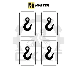 Наклейка КРЮК обозначение точки крепления Hyster P1.3-3.0, S1.00-2.40, R1.4-2.5