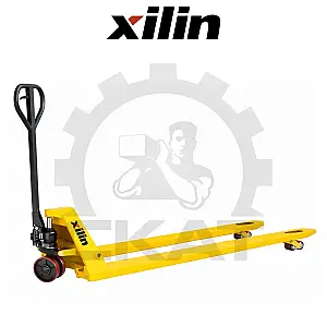Гидравлическая тележка Xilin BF1000 (г/п 1000 кг, вилы 2100 мм) длинновильная, двойные полиуретановые колеса