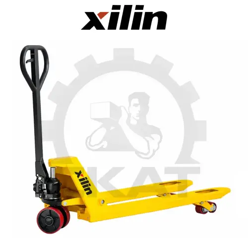 Гидравлическая тележка Xilin DF2500 (г/п 2500 кг, вилы 800 мм) коротковильная, двойные полиуретановые колеса