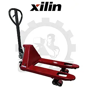 Гидравлическая тележка Xilin HP2.5 (г/п 2500 кг, вилы 800 мм) коротковильная, двойные полиуретановые колеса