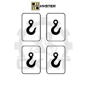 Наклейка КРЮК обозначение точки крепления Hyster P1.3-3.0, S1.00-2.40, R1.4-2.5